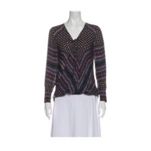 Derek Lam 10 Crosby Silk Printed Blouse